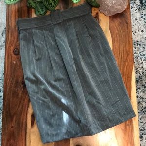 Gray Pencil Skirt with Pinstripes